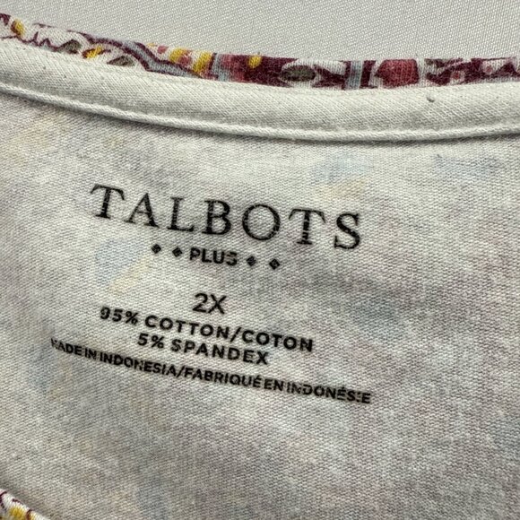 Talbots Women's Top Plus Size 2X Colorful‎ Paisley Long Sleeve Pullover Stretch - Picture 3 of 8